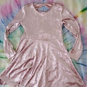 Long sleeve crushed velvet dress